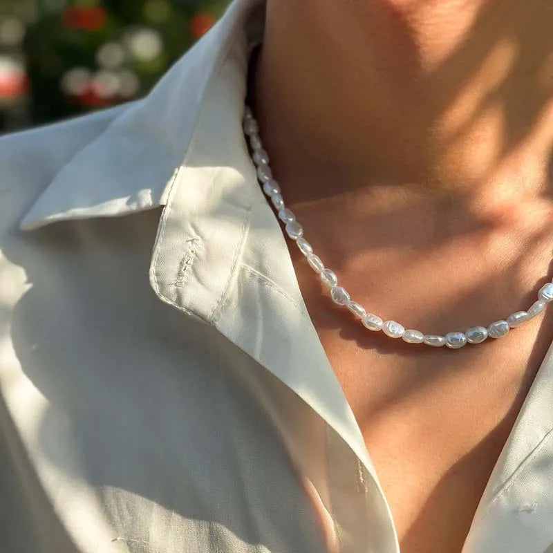 New Fashion Simple Imitation Pearl Choker Necklace for Women Vintage Elegant Beaded Temperament Necklace Wedding Party Jewelry