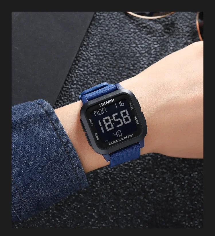 SKMEI 1894 Sport Electronic Watch for Men Shockproof Waterproof Countdown Mens Wristwatch Military Alarm Clock 1960 Reloj Hombre
