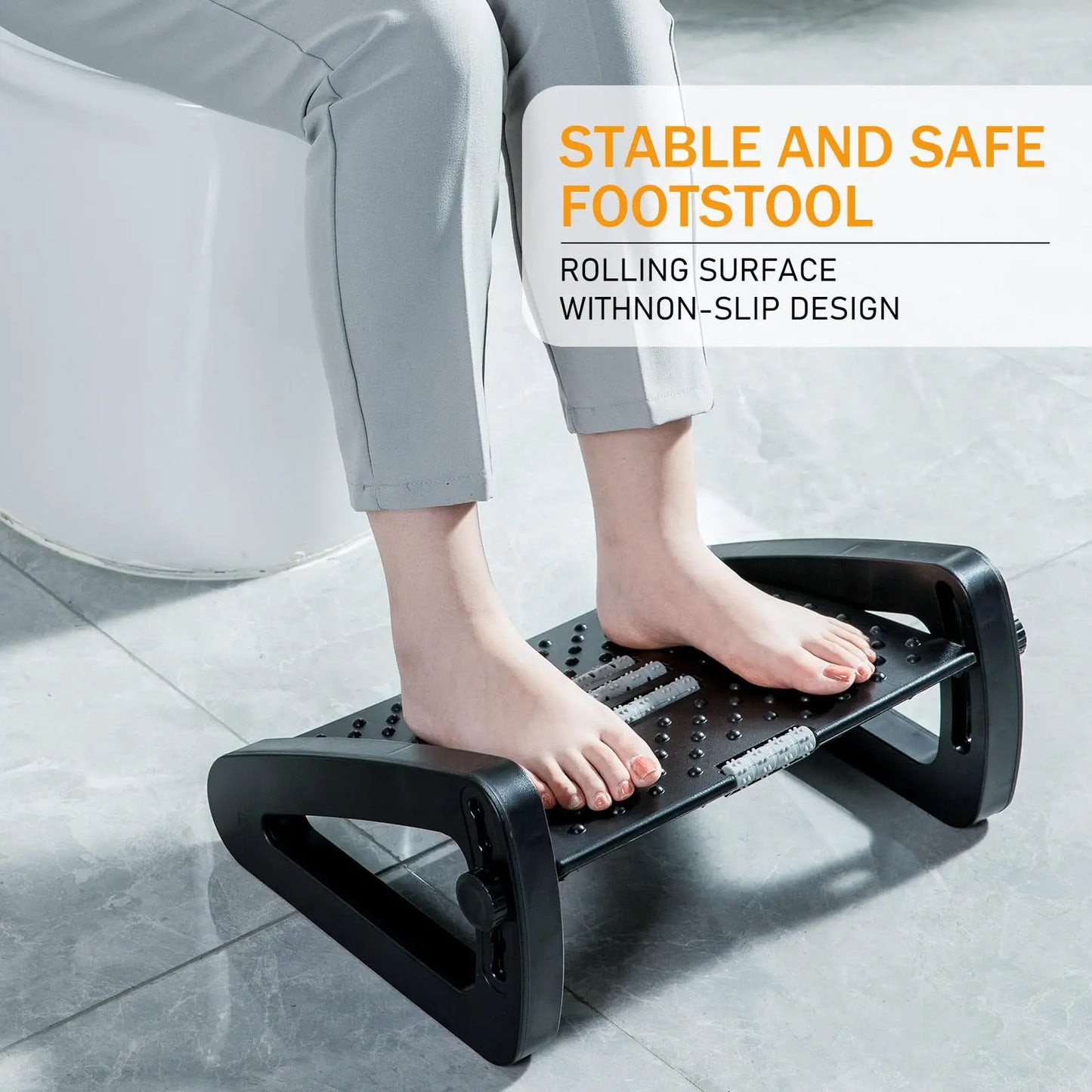 Foot Rest for Under Desk at Work,Adjustable Height Foot Rest Portable Under Desk Foot Stool for Home,Office