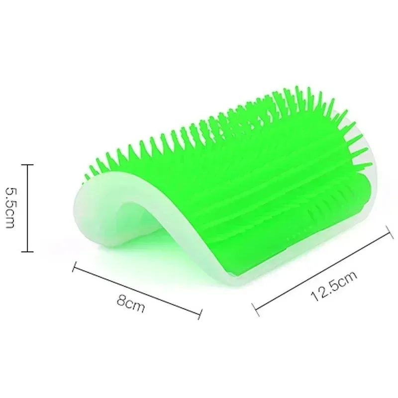 Wall Mount Corner Cat Self Groomer Comb Ergonomic Pet Massage Hair Remover Brush Space Saving Indoor Kitten Scratching Toy Easy