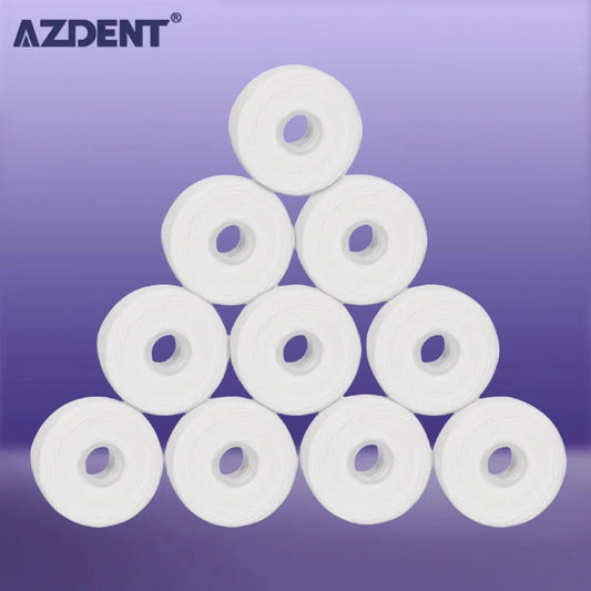 AZDENT 10Rolls 50m Dental Flosser Oral Hygiene Teeth Cleaning Wax Mint Flavored Dental Floss Spool Toothpick Teeth Flosser Clean