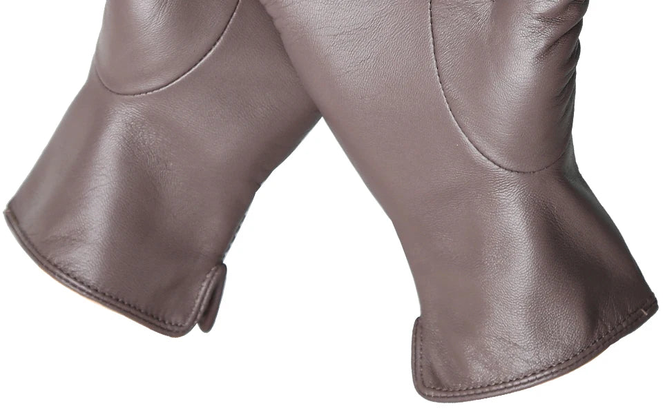 Women's sheepskin gloves winter warm plus velvet short thin touch screen driving color women's leather gloves good quality -2226
