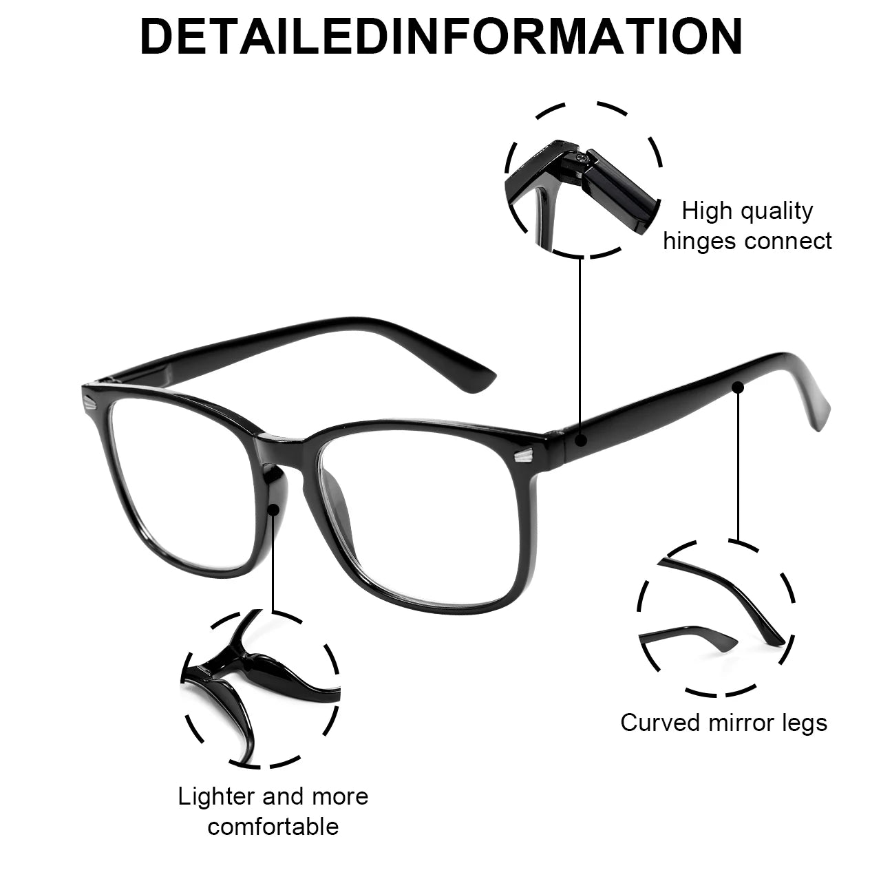 1/2/3/4/5PCS VOPHA Auto-Focus Reading Glasses Lightweight PC Frame, Unisex Design | Ideal for Computer Use & Perfect Gift Choice