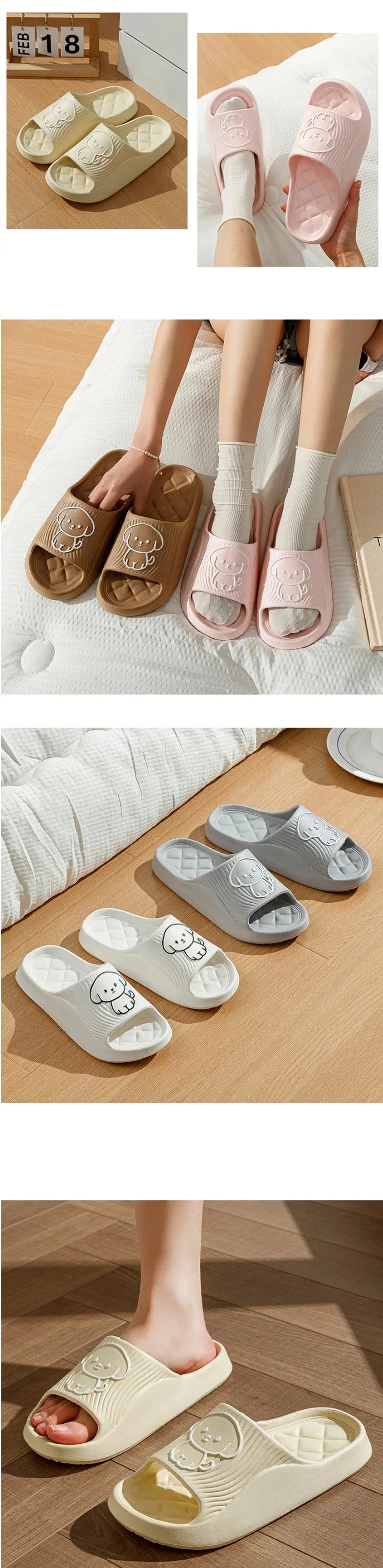 Cute Couple Pillow Slippers Female Bathroom Bath Non-slip  High Quality Soft  Sole Indoor Home Eva Thick Bottom Sandals