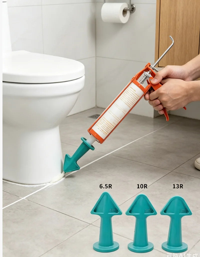 5pcs Caulking Nozzle Applicator Finishing Tool Spatula Plastic Glue Shovel Tile Brick Joints Floor Silicone Remover Grout Kit