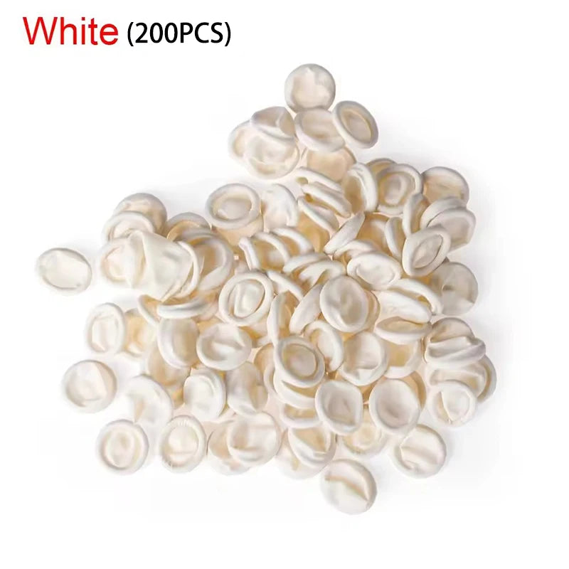 100PCS Multi-color Disposable Finger Cots Anti Slip Latex Powder Free Rolled Edge Finger Cots Beauty Hairdressing Tattoo Tools