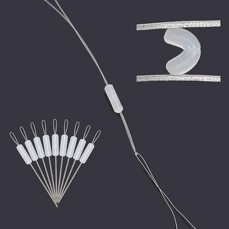 300Pcs Professional Fishing Float Stopper Silicone Space Bean Oval Bobber Anti-Strand Resistance for Fish Line Gear