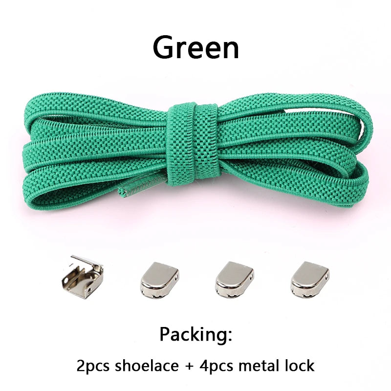 1 Paar Schnürsenkel ohne Binden, Metallschnallen, elastisch für Sneaker, Einheitsgröße für Erwachsene und Kinder, Schnell-Schnürsenkel, Lazy Sport Gummischnürsenkel