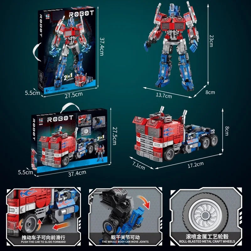 Autobots Decepticons Building Blocks Transformation Robot Children Educational Assembly Car King Kong Brick Assemble Toy Gift - Shoppiline