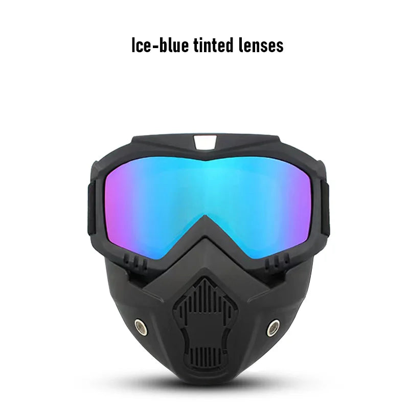 Motocross Goggles Outdoor Unisex Cycling Riding Skiing Windproof Goggles Eyewear With Detachable Mask Protection Motorcycle