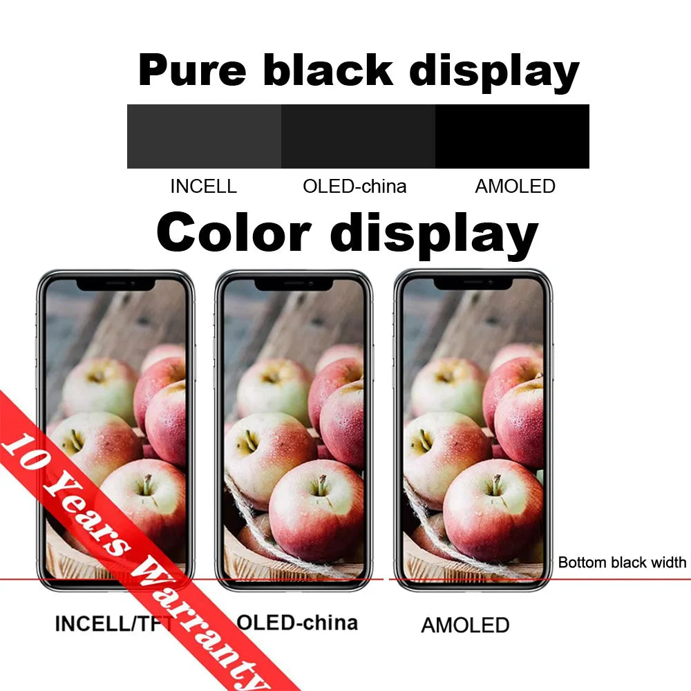 PINZHENG High Quality Display INCELL LCD OLED OEM AMOLED For iPhone XS MAX X XR 11 12 13 MINI PRO PROMAX Screen Replacement - Shoppiline