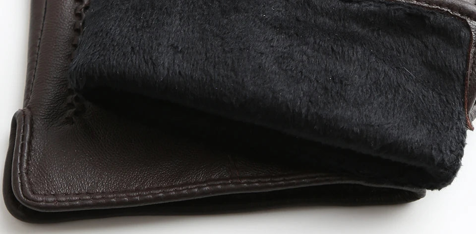 Women's sheepskin gloves winter warm plus velvet short thin touch screen driving color women's leather gloves good quality -2226