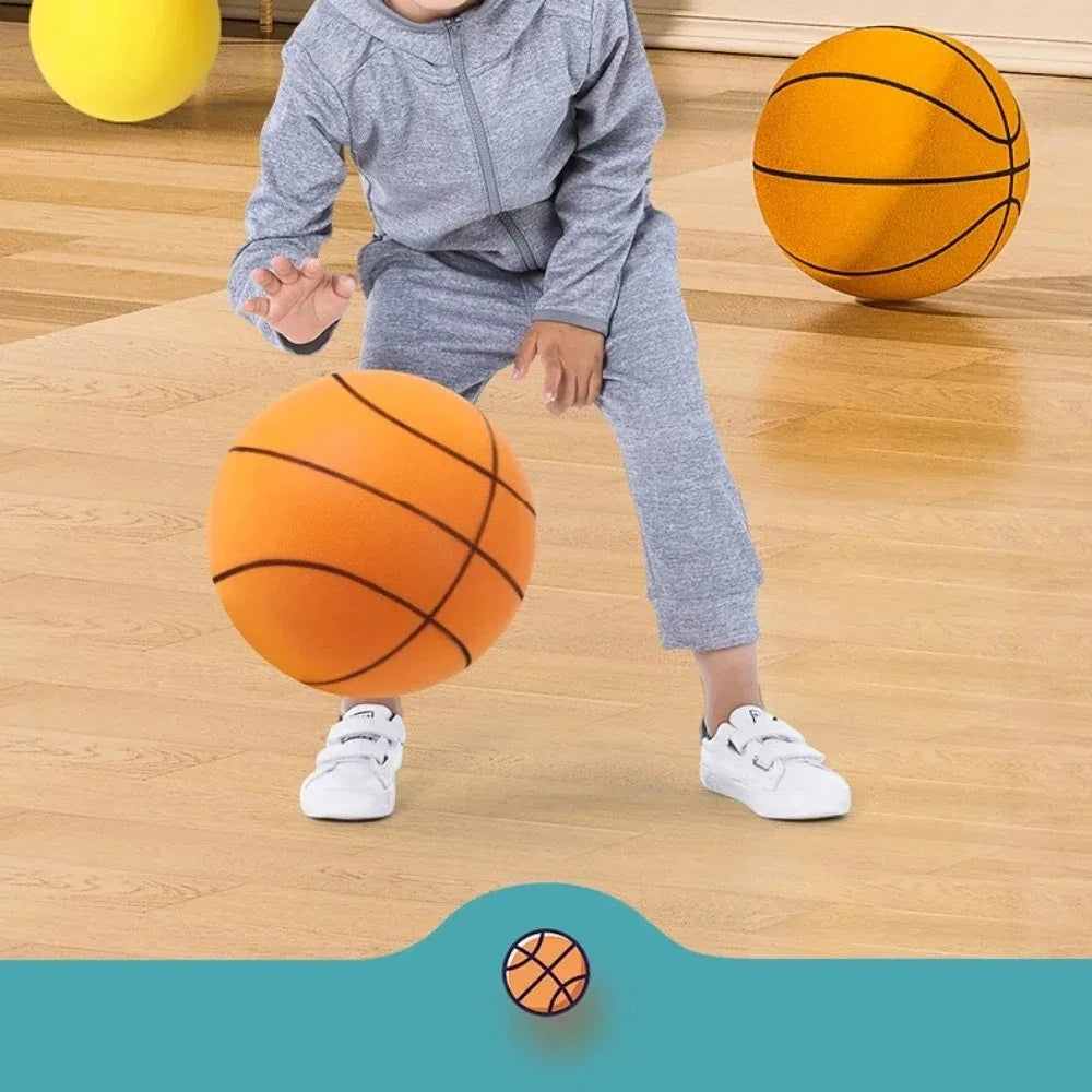 Foam Basketball Kids Silent Basketball Bouncing Mute Silent Ball Bounce Squeezable Mute Bouncing Basketball - Shoppiline