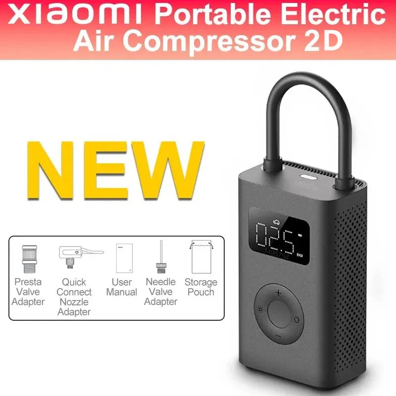 New MIJIA Inflatable Treasur Air Compressor 2D 2000mAh Portable Inflator Air Pump 2D For Bicycle Car Motorcycle Ball CN - Shoppiline