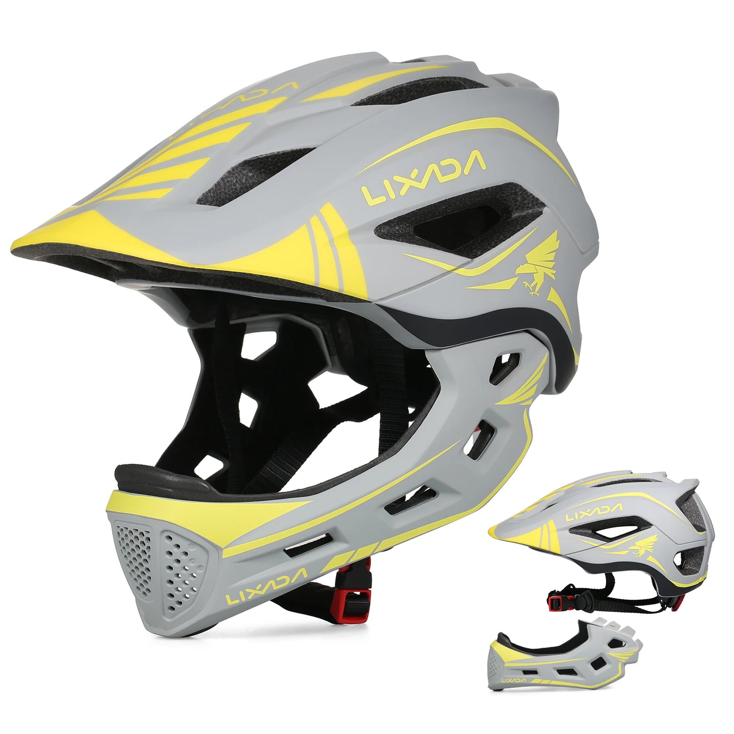 Lixada Kids Full Face Helmet Detachable Children Sports Safety Bike Helmet Protective Gear for Cycling Skateboarding Roller Skat - Shoppiline