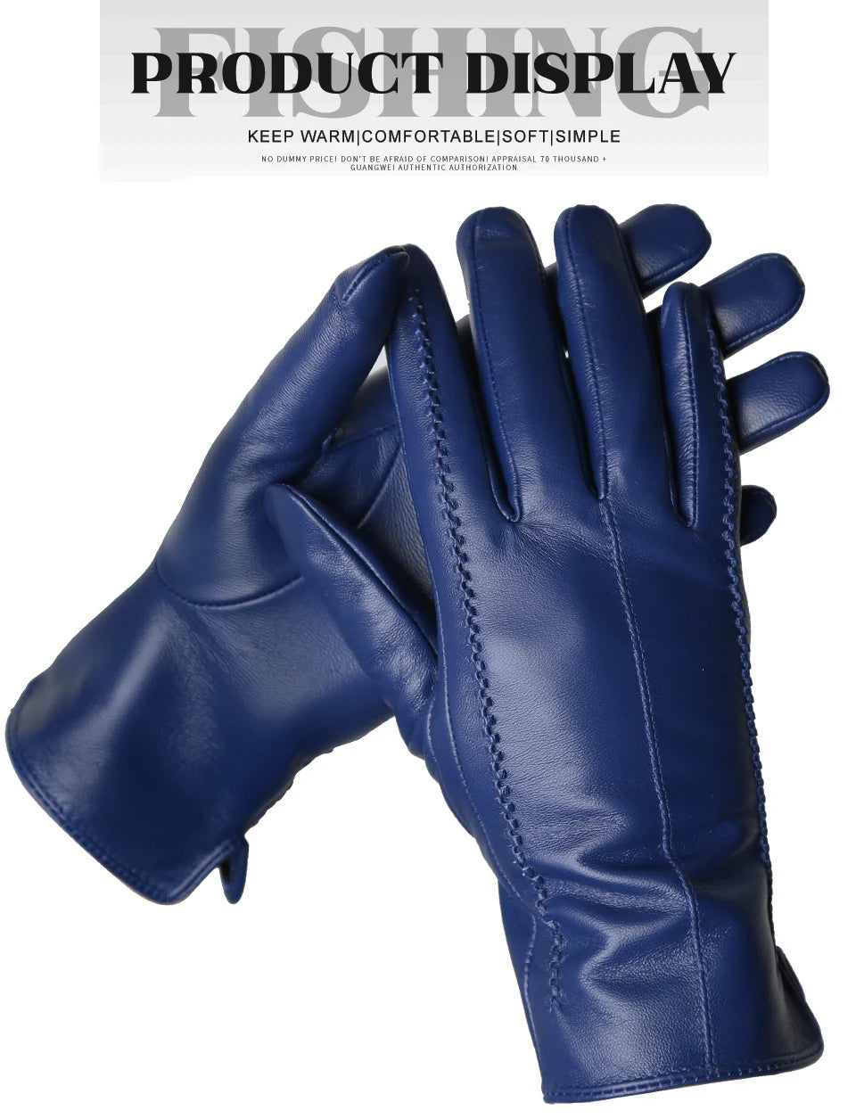 Women's sheepskin gloves winter warm plus velvet short thin touch screen driving color women's leather gloves good quality -2226