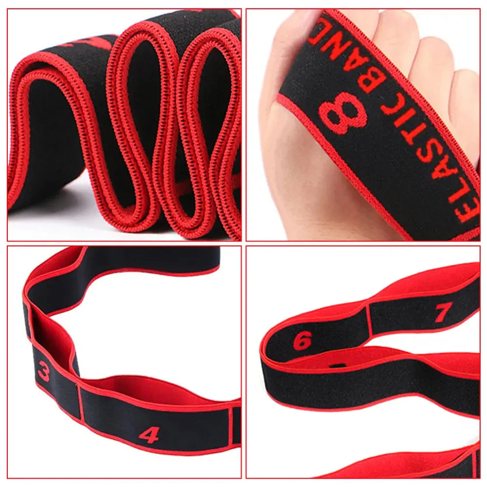 8/10 Sections Dance Resistance Band Yoga Stretching Pilates Fitness Digital Elasticity Elastic Stretch Training Tension Belt