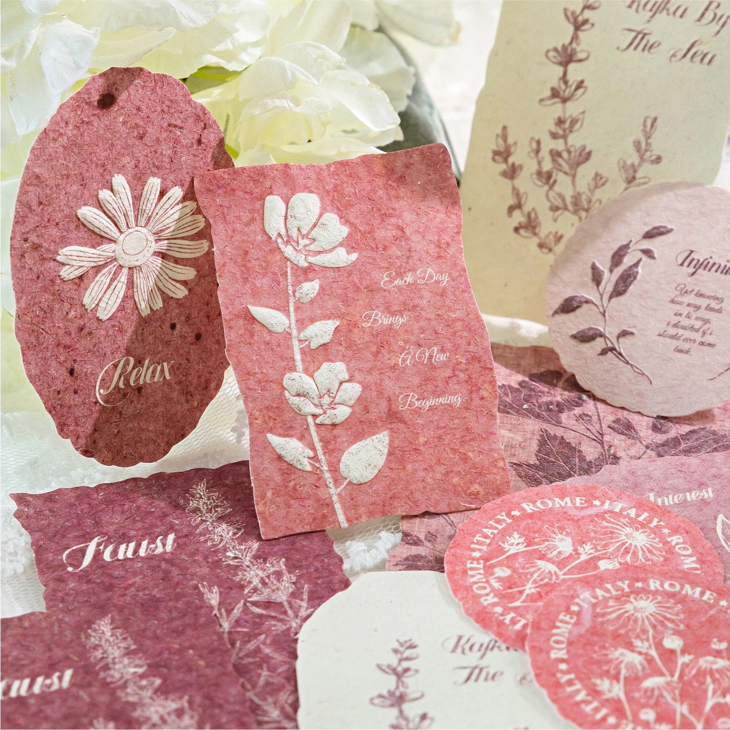 30 Sheets Sticker Pack Embossed Matchbox Style Scrapbooking Stickers for DIY Planner Journal Notebook Phone Case Decoration