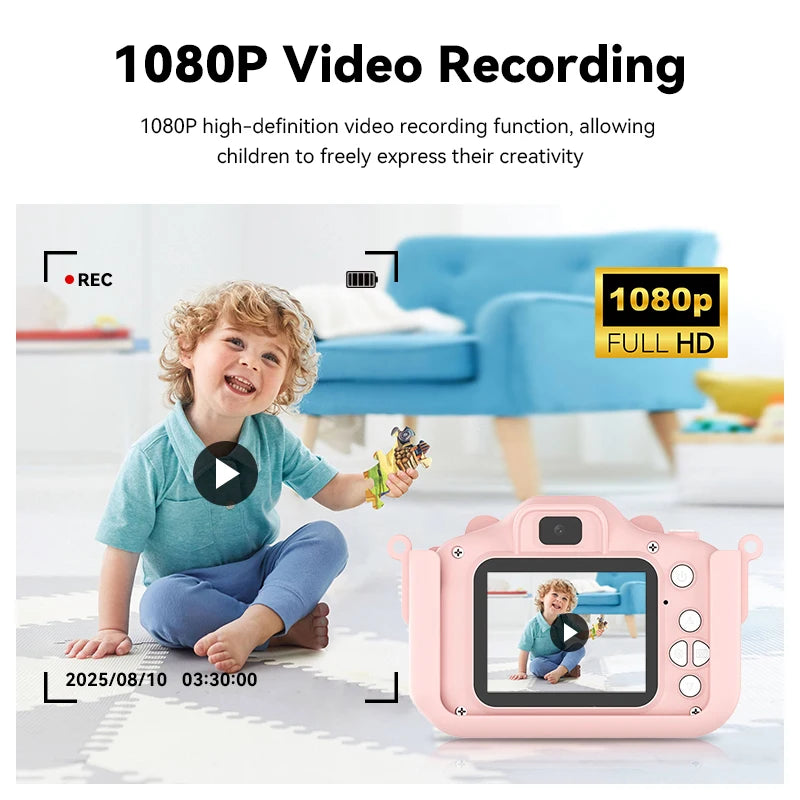 Christmas Children Camera HD 1080P Toddler Digital Video Camera 2.0inch Kids Camera with Silicone Cases Toys for Christmas Gifts - Shoppiline