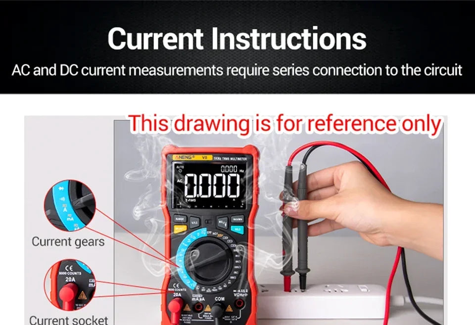 ANENG 681 Non-contact Voltage Tester AC/DC Rechargable Digital Professional MultimeterVoltage Meter LCD Screen Current Tester - Shoppiline