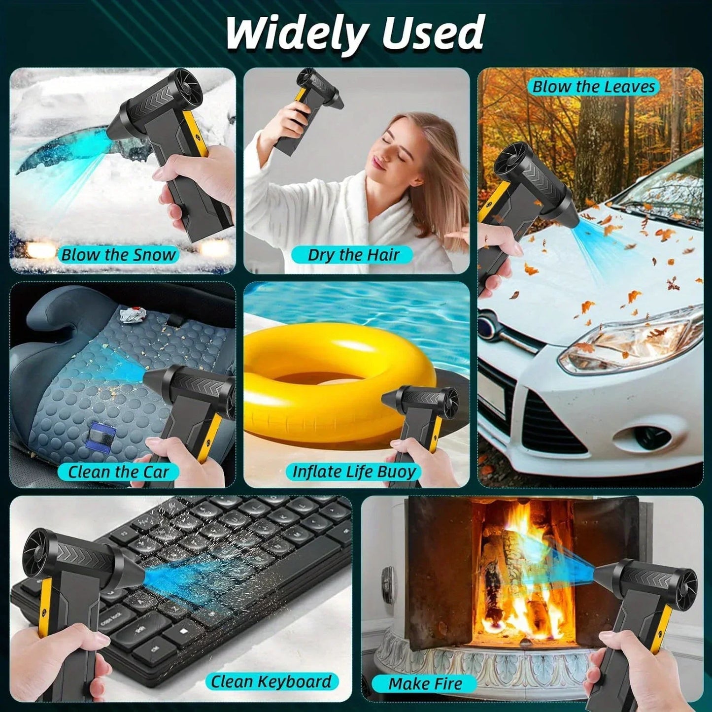 7800000RPH Air Blower Brushless Motor Electric Turbo Jet Fan High-Speed Violent Fan USB Rechargeable Powerful Dust Blower 60m/s - Shoppiline
