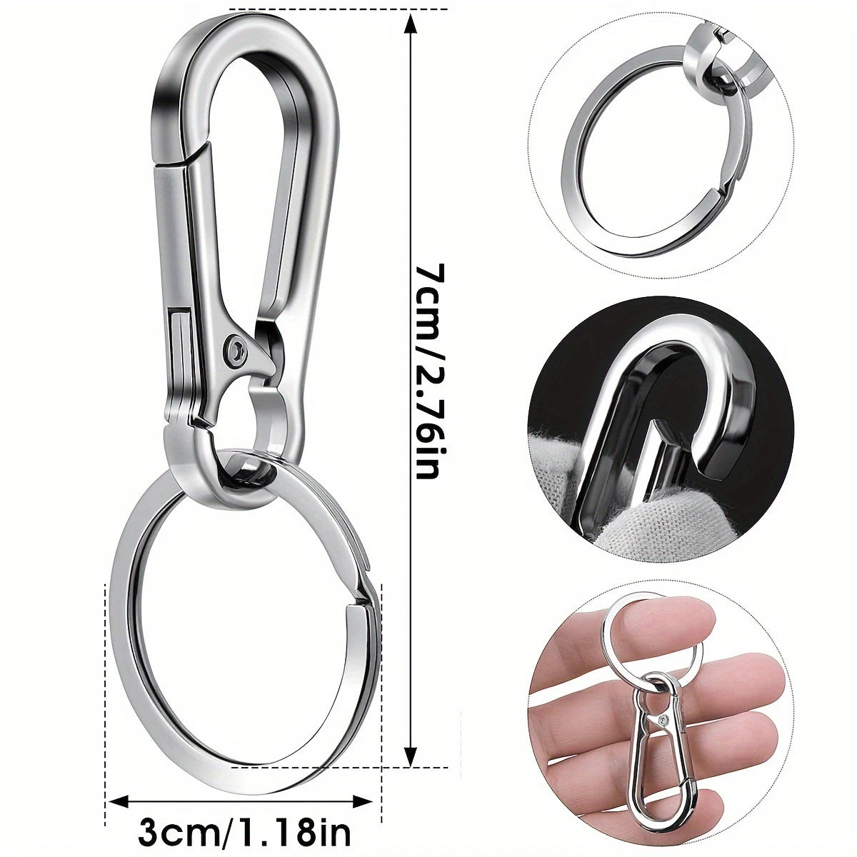 4Pcs Carabiner Clip Keychain Metal Carabiner Shape Key Ring Keyring Key Holder Clips Hook Holder Organizer for Car Keys Finder