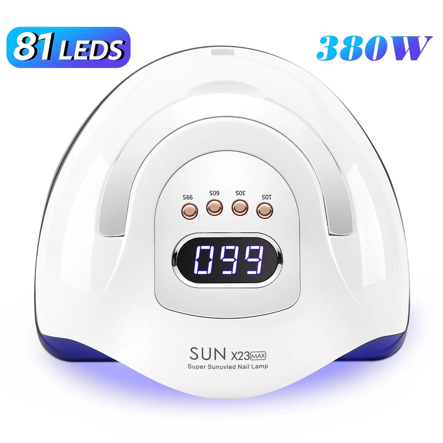 Lampe à ongles UV LED 380W 81 LED, séchoir à ongles pour vernis gel, 4 réglages de minuterie, lampe à ongles UV professionnelle, lumière à ongles à capteur automatique