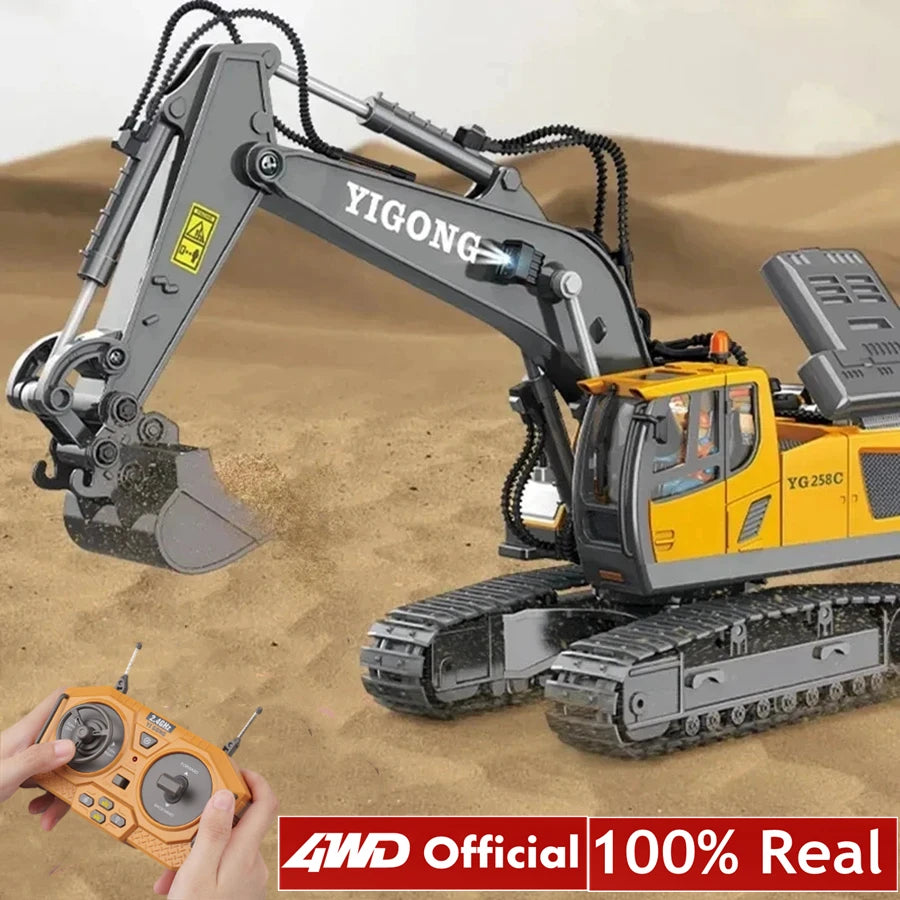 4WD Remote Control Excavator 4x4 Alloy Dump Truck Bulldozer Radio Model RC Car Construction Vehicle Toy Children Kids Gifts - Shoppiline