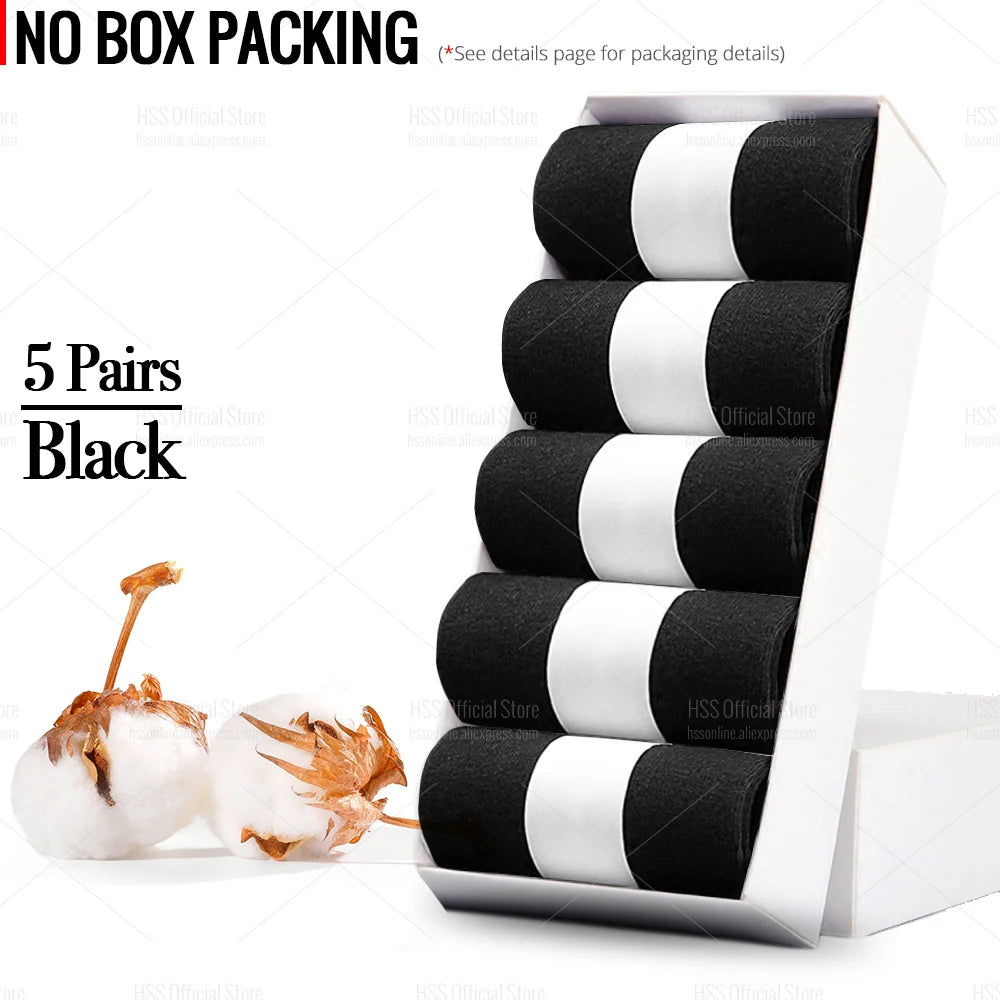 HSS Lot de 5/10 paires de chaussettes en mélange de coton pour hommes, noires, d'affaires, douces, respirantes, pour l'été et l'hiver, grande taille (6.5-14)