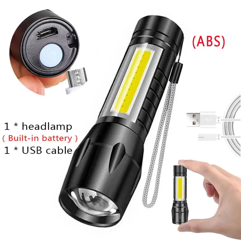 Powerful P70 Led Flashlights 5000LM Ultra Bright Tactical Light Emergency Spotlights Telescopic Zoom Light Builtin 18650 Battery