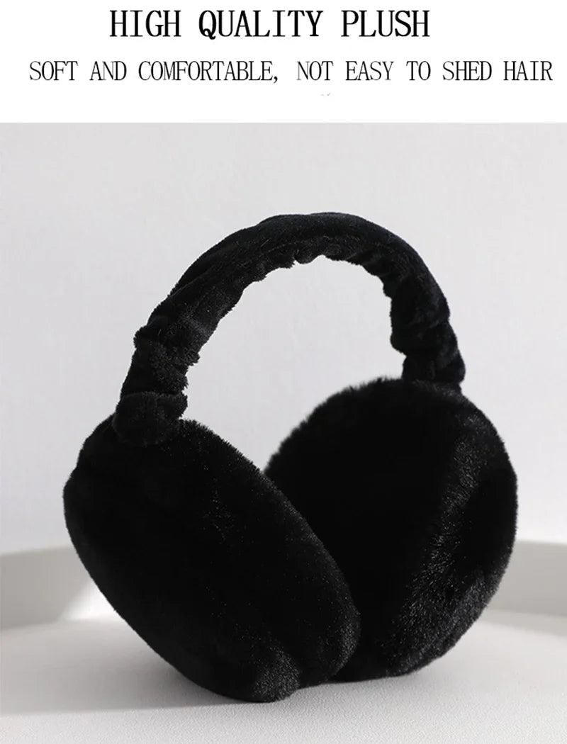 Soft Plush Earmuffs for Men and Women Outdoor Cold Protection Warm Winter Ear Warmers Solid Color Fashion