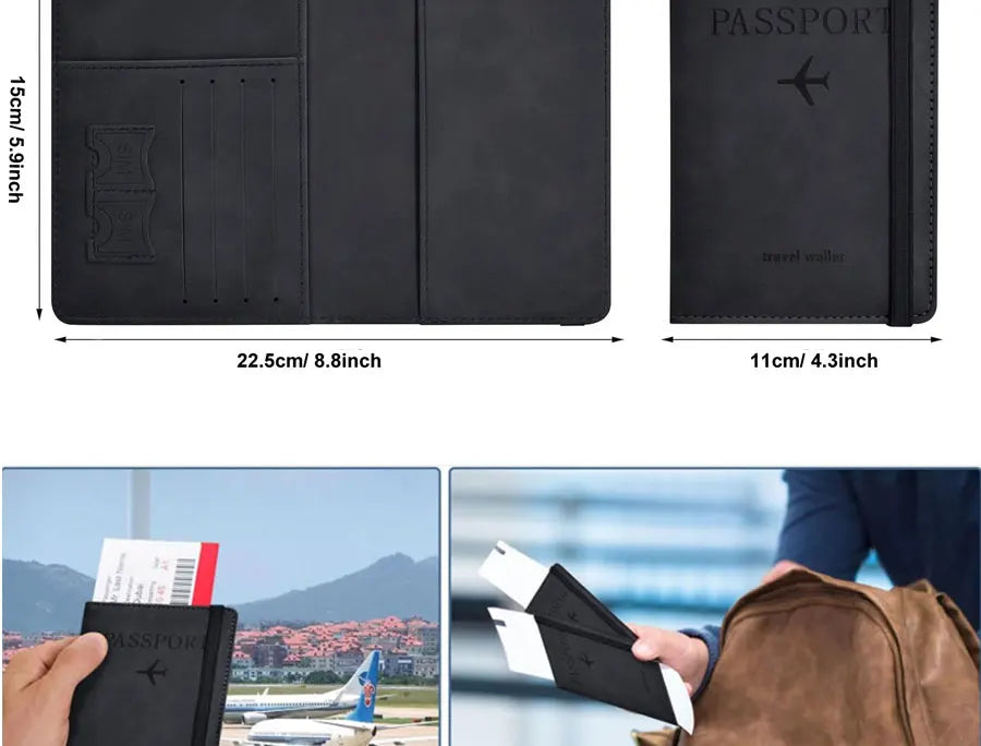 Reisepasshülle für Reiseutensilien Reisepass-Brieftaschen-Etui für Reisezubehör, Reisepassbuchhüllen für Damen/Herren