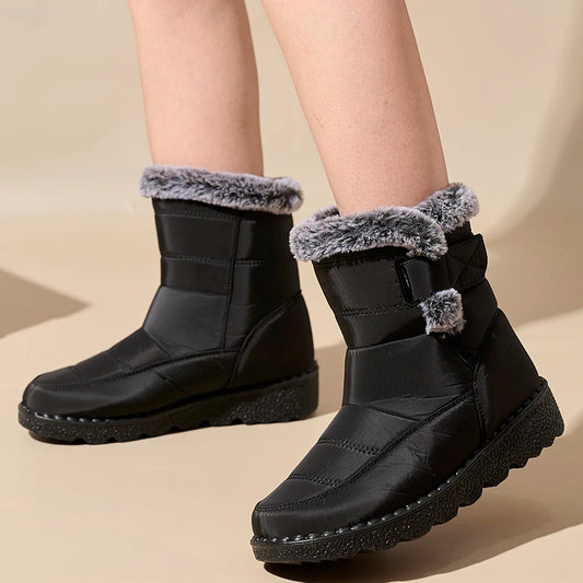 Winter Women Boots Waterproof Snow Boots Plus Size Casual Platform Ankel Boots Warm Fur Women Shoes Antislip Fashion Cotton Shoe