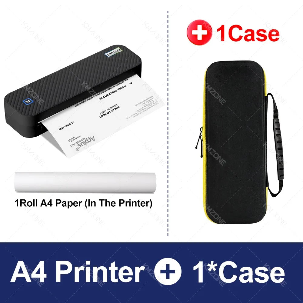 Portable A4 Thermal Printer Bluetooth Photos PDF Document Printing Machine Folded Rolls Paper For Office Work Home School Travel - Shoppiline