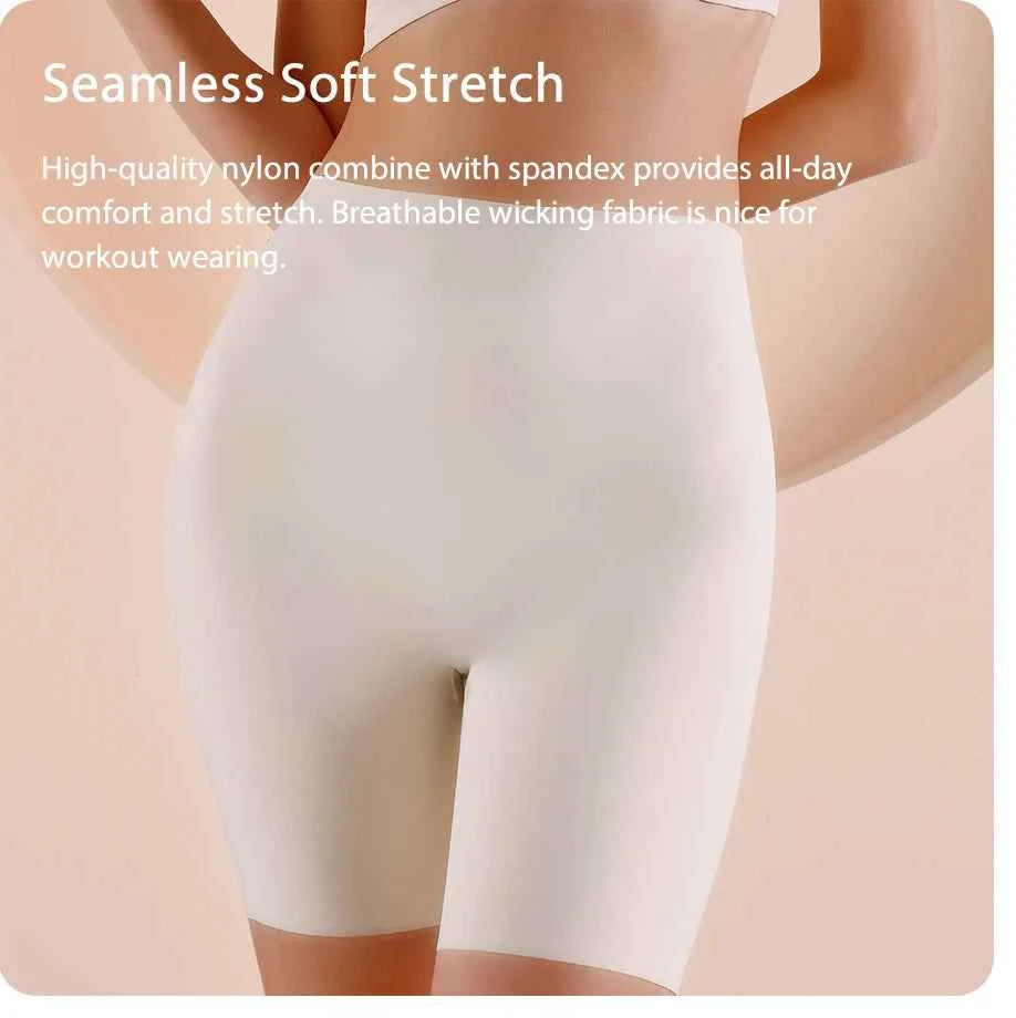 Seamless High Waist Shorts Panties For Women Tummy Control Hip Lift Ice Silk Safety Pants Sports Underwear Boyshorts Boxer