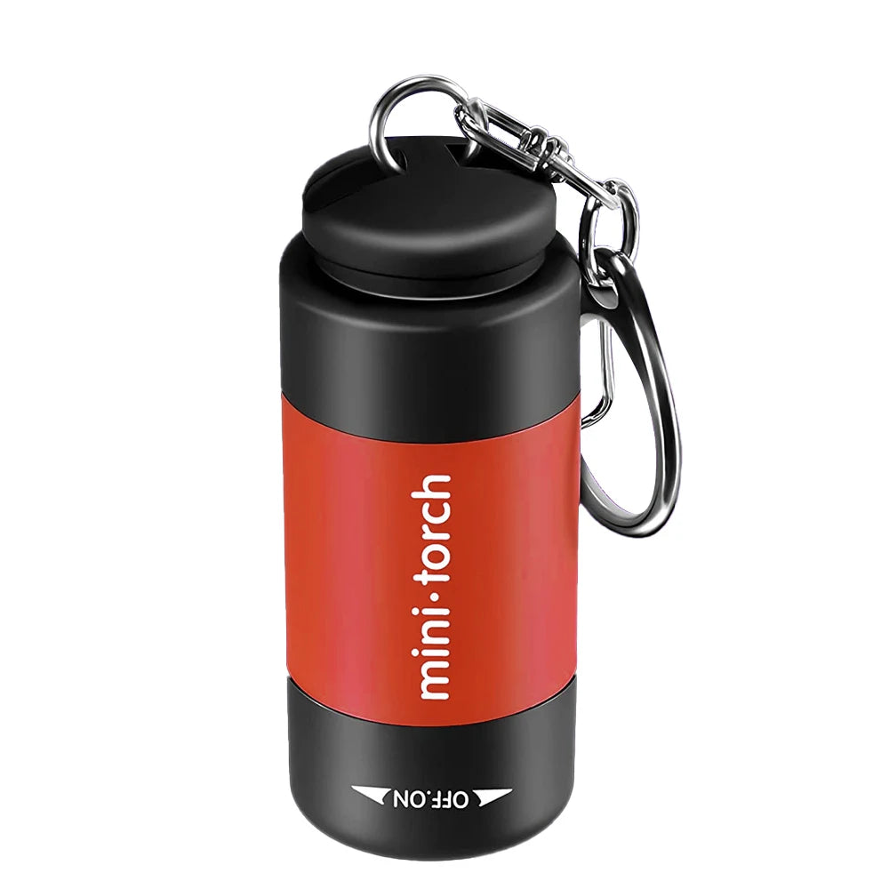 USB Rechargeable LED Multifunctional Strong Light Pocket Keychain Flashlight Waterproof Outdoor Hiking Camping Mini Flashlight