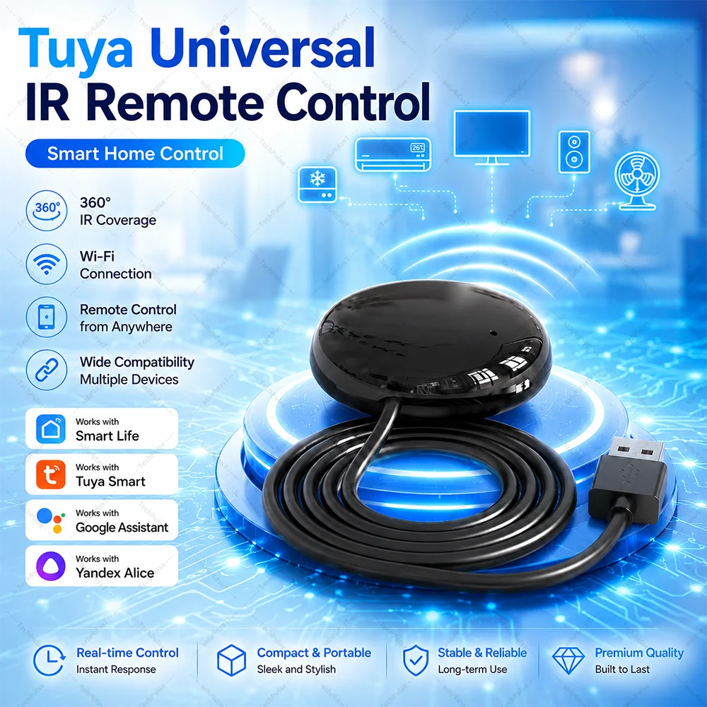 Tuya WiFi IR Remote For Smart Home For AC TV  Work with Yandex Smart Life Alexa