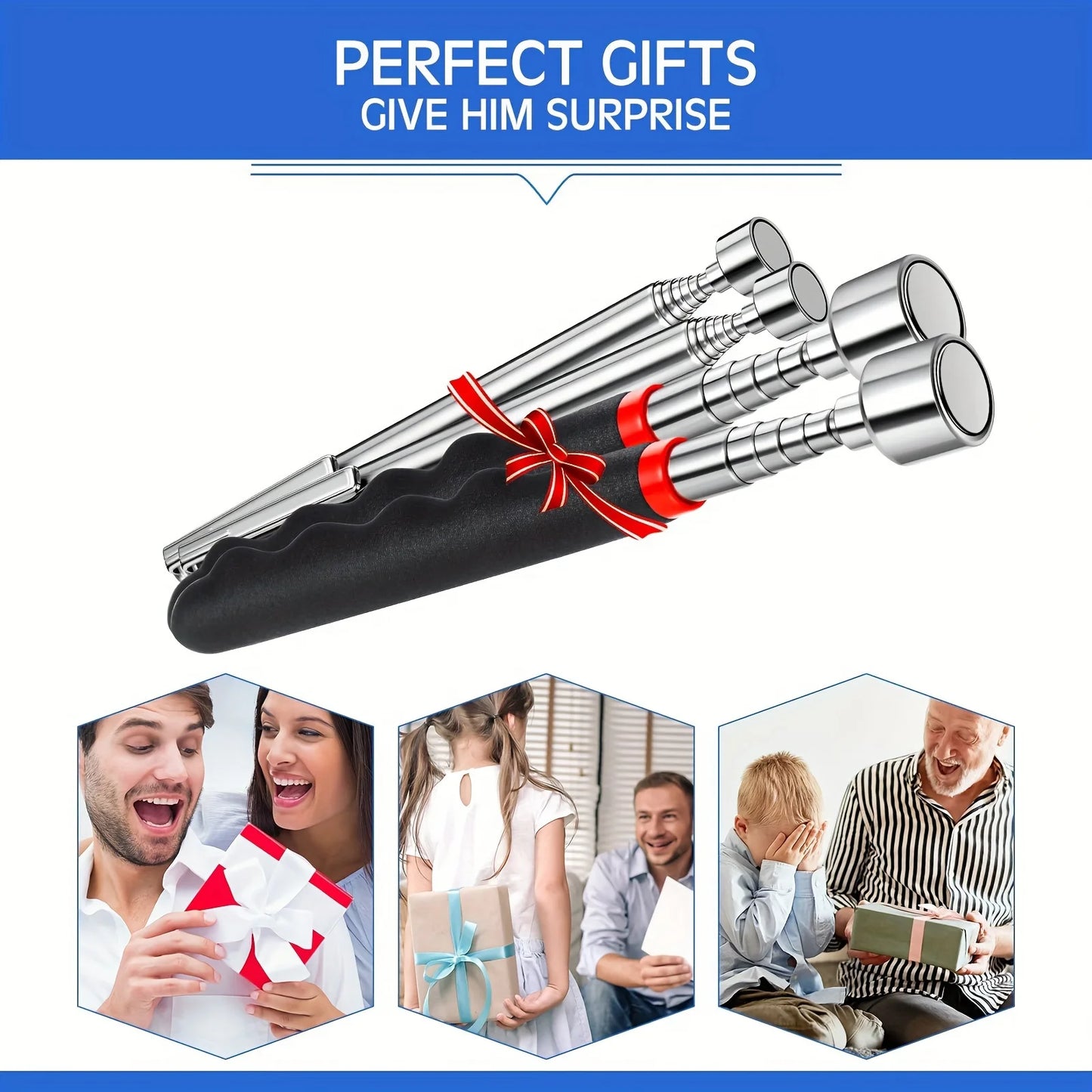 Handheld Telescoping Magnetic Grabber – Extendable Pickup Pen Tool, Portable Magnet for Hard-to-Reach Spots
