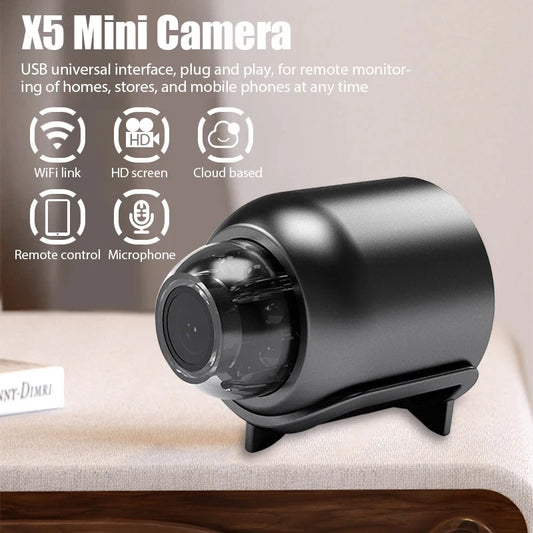 New X5 Mini Night Vision 1080P Wireless Surveillance Camera Lightweight Clear Portable Motion Detection Premium Quality