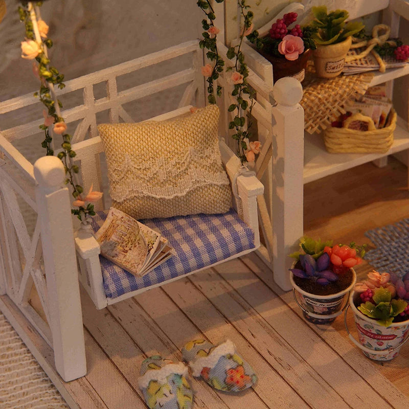 Kitten Mini Doll House 3D Puzzle Assembly Model Building Kit Creative Room Bedroom Decoration With Furniture Wooden Crafts Gifts - Shoppiline