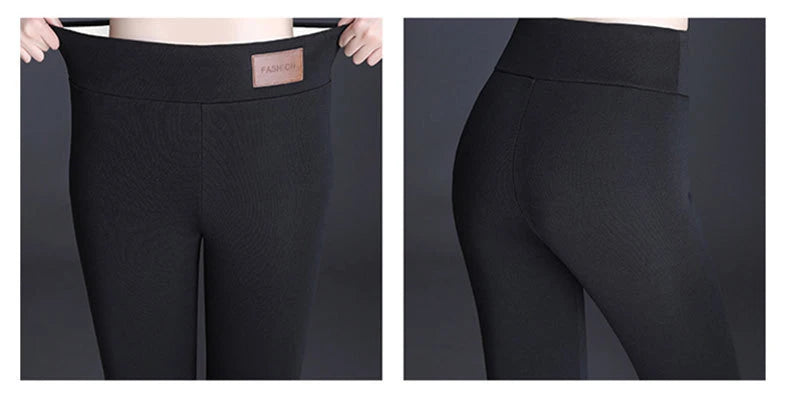 Damen-Lammfleece-Leggings, nahtlos, hohe Taille, dicke Thermoleggings, modische, warme Winter-Damenstrumpfhose, isolierte Hose