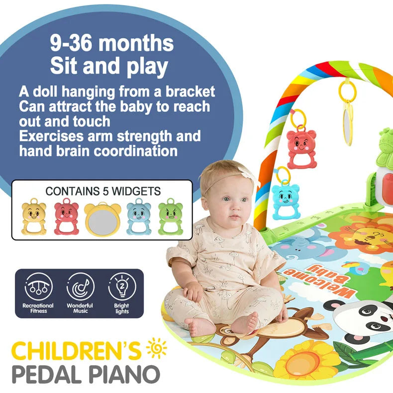 Baby Musik Spieldecke Krabbeldecke Neugeborenen Teppich Pedal Klaviertastatur Baby Fitness Rack Spielmatte Krabbelspielkissen Spielzeug Geschenk