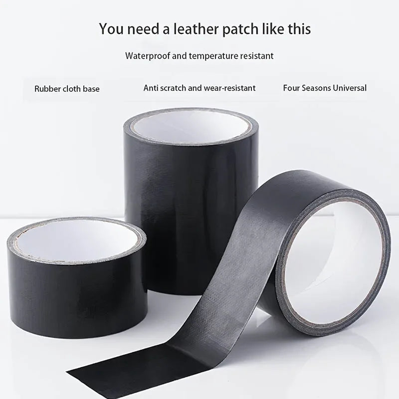 Black Cloth-based Tape for Leather Repair - Wear-resistant, Suitable for Cushion, Seat Sofa Leak & Damage Repair
