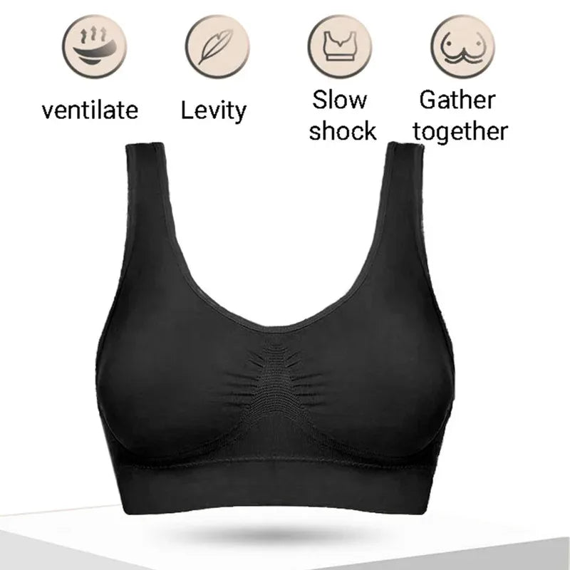 Soutien-gorge sans couture pour femme Crop Top Noir Rayures Verticales Soutien-gorge de sport respirant Brassière de fitness Yoga Sous-vêtements Soutien-gorge de sport