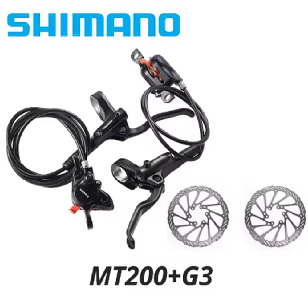 Shimano MT200 Bicycle Brake Mountain MTB Bike Hydraulic Disc Brake Set w/n G3 / HS1 / RT30 / RT56 Rotors 160mm BL-BR-MT200