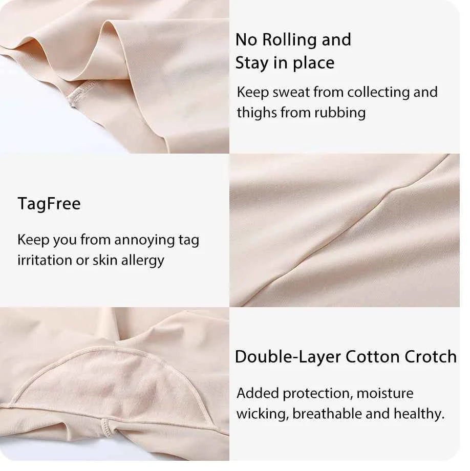 Seamless High Waist Shorts Panties For Women Tummy Control Hip Lift Ice Silk Safety Pants Sports Underwear Boyshorts Boxer