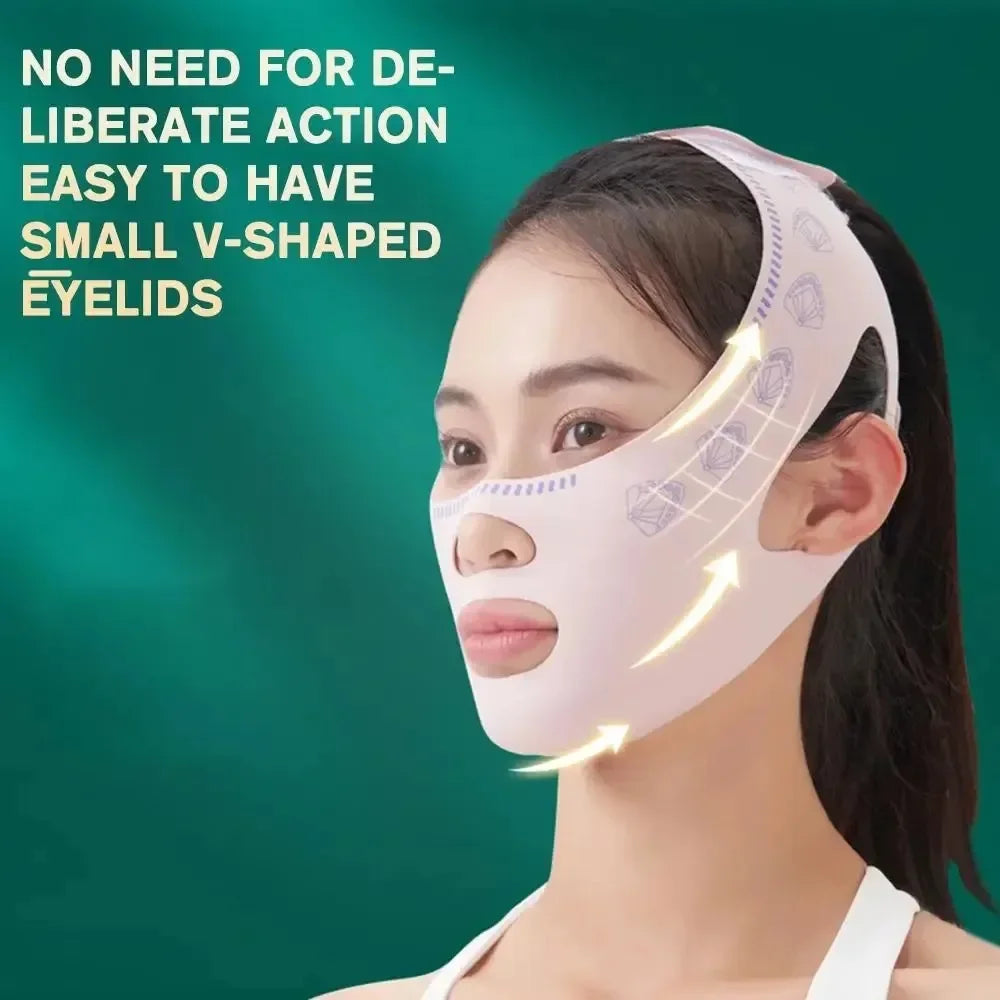 1 masque liftant réglable en V, bandage de remodelage du visage respirant et confortable réutilisable pour la réduction du double menton, le raffermissement, cadeau