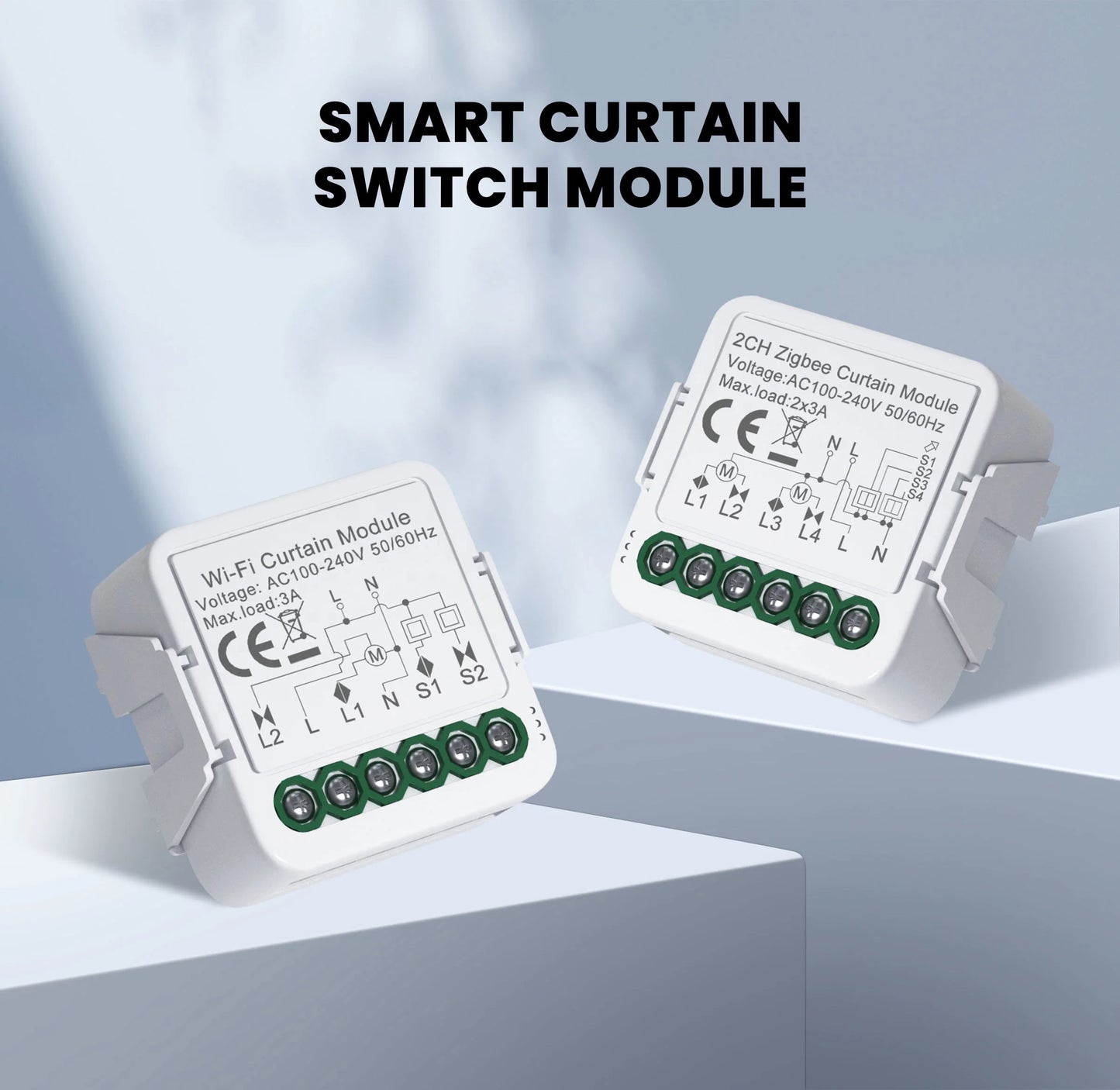 GIRIER Tuya Smart Wi-Fi RF433 ZigBee Curtain Switch Module for Electric Roller Shutter Blind Motor 1/2CH Works Hey Google Alexa