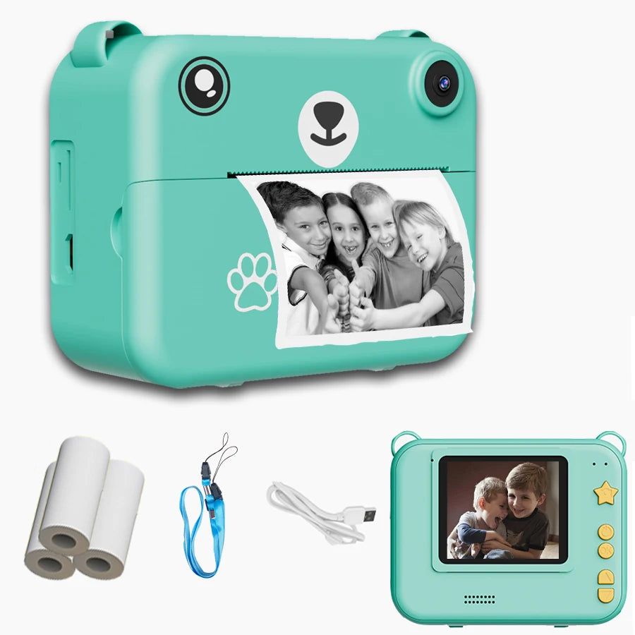 Kids Digital Camera Photography Instant Print Photo 1080P HD With Video Recorder Mini Thermal Printer Educational Birthday Gifts