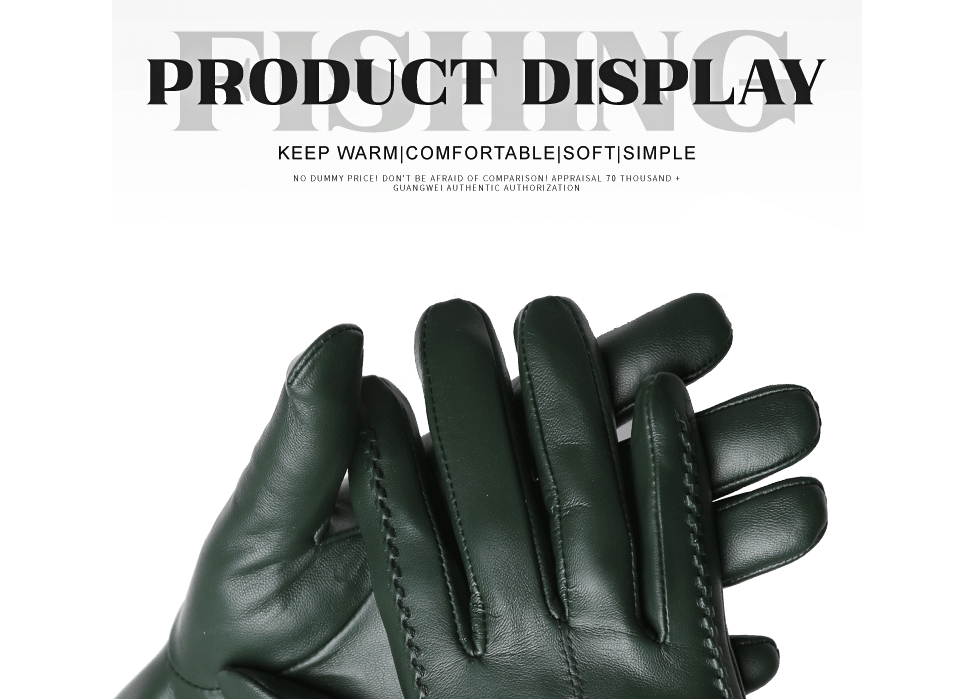 Women's sheepskin gloves winter warm plus velvet short thin touch screen driving color women's leather gloves good quality -2226